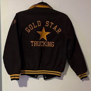Gold Star Youth Brown corduroy Vintage Varsity Jacket Large 14-16